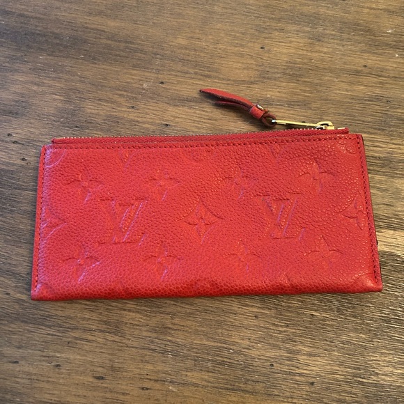 Josephine Zippered Wallet Insert Monogram Empreinte Leather Cerise Louis Vuitton - Picture 1 of 15